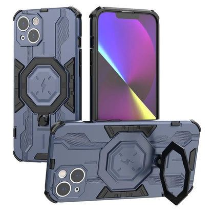 For iPhone 14 PC+TPU Phone Case Ring Kickstand Protective Cover