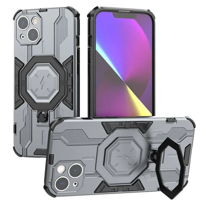 For iPhone 14 PC+TPU Phone Case Ring Kickstand Protective Cover