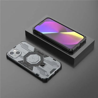 For iPhone 14 PC+TPU Phone Case Ring Kickstand Protective Cover