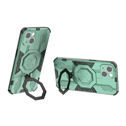For iPhone 14 PC+TPU Phone Case Ring Kickstand Protective Cover