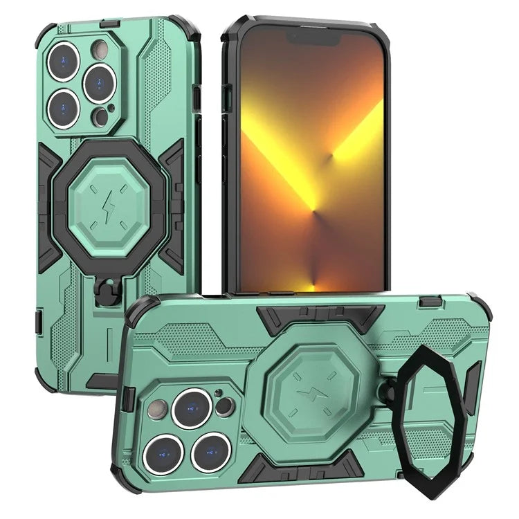 For iPhone 14 Pro Cover Kickstand PC+TPU Drop Protective Phone Case