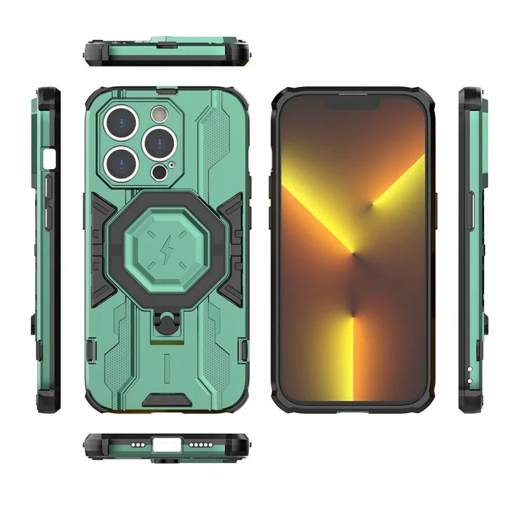 For iPhone 14 Pro Cover Kickstand PC+TPU Drop Protective Phone Case