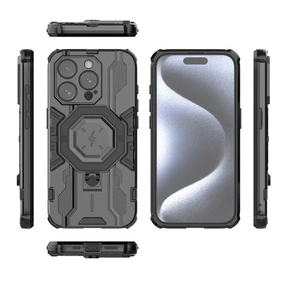 For iPhone 15 Pro Phone Case Kickstand Anti-Scratch Back Cover