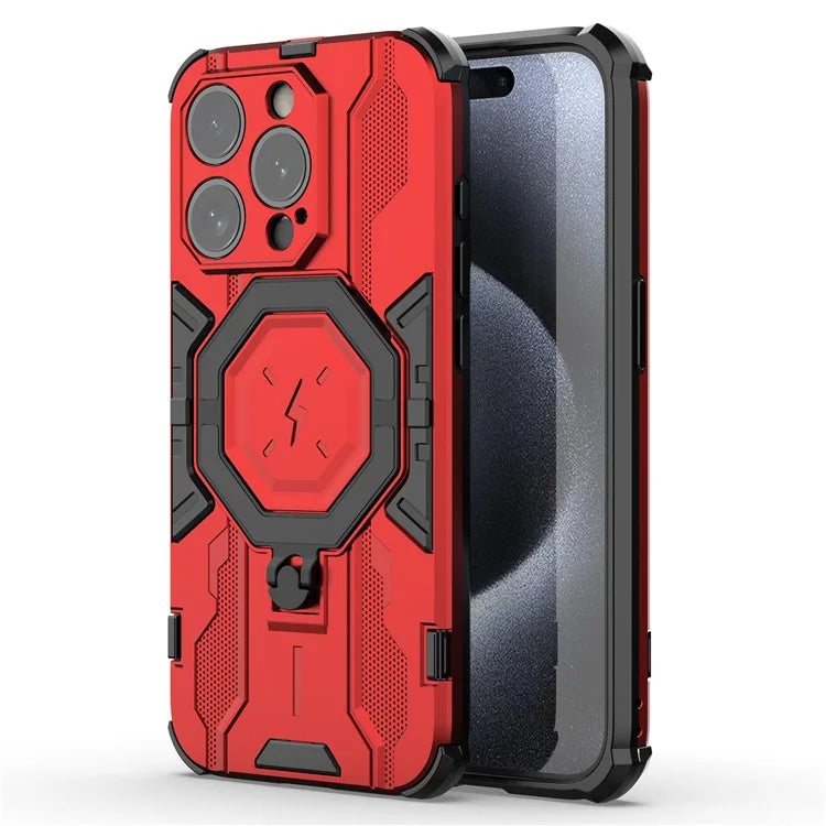 For iPhone 15 Pro Phone Case Kickstand Anti-Scratch Back Cover