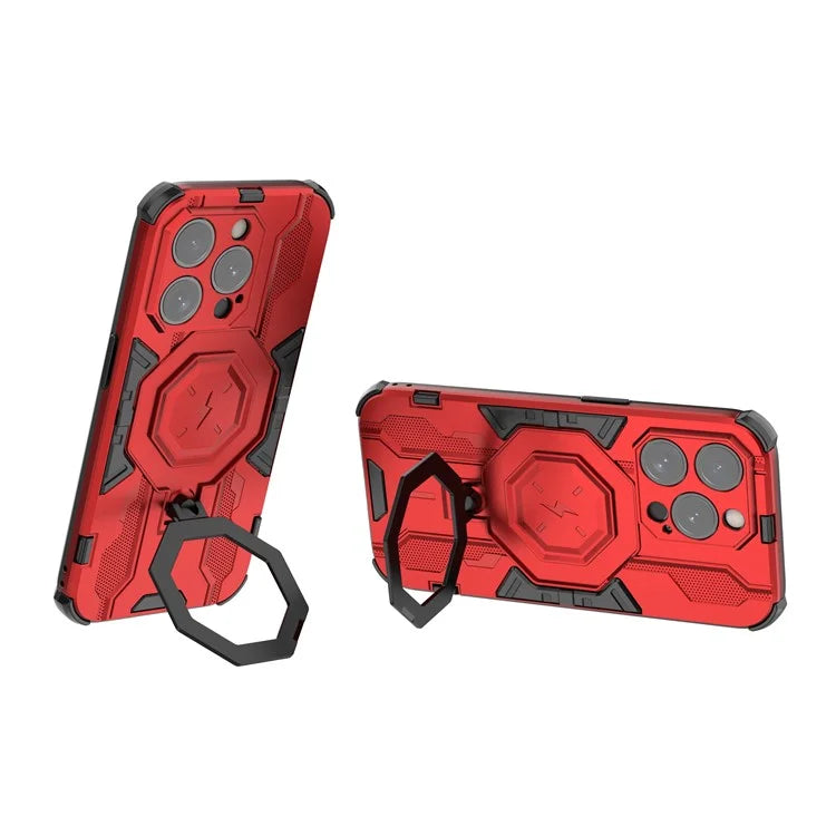 For iPhone 15 Pro Phone Case Kickstand Anti-Scratch Back Cover