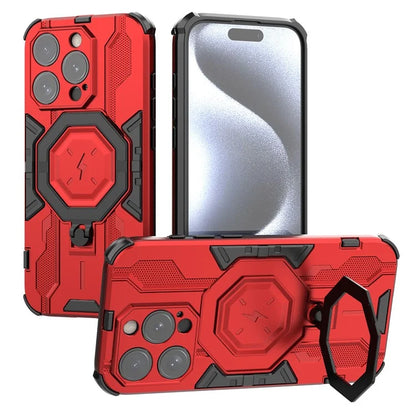 For iPhone 15 Pro Phone Case Kickstand Anti-Scratch Back Cover