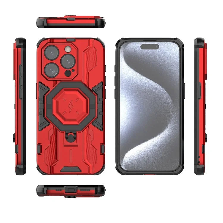 For iPhone 15 Pro Phone Case Kickstand Anti-Scratch Back Cover