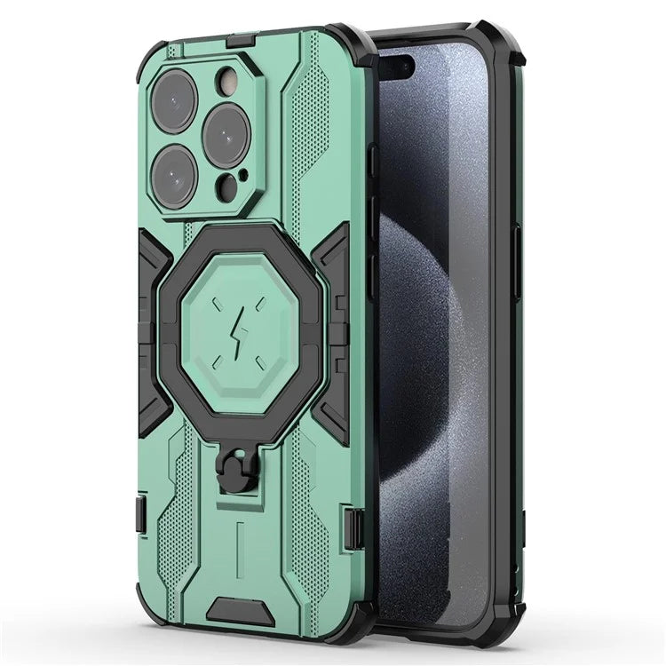 For iPhone 15 Pro Phone Case Kickstand Anti-Scratch Back Cover