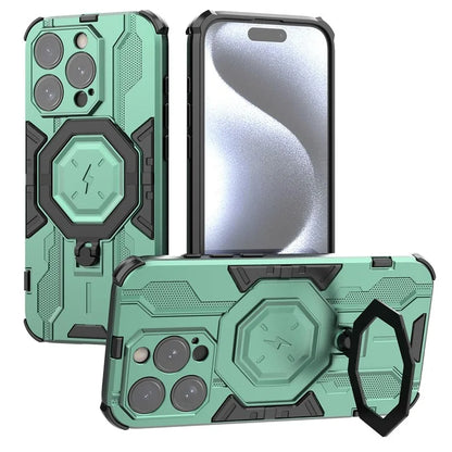 For iPhone 15 Pro Phone Case Kickstand Anti-Scratch Back Cover