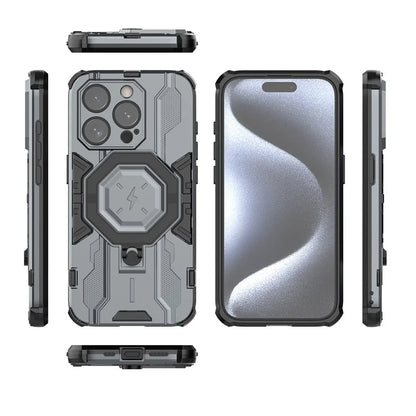 For iPhone 15 Pro Phone Case Kickstand Anti-Scratch Back Cover