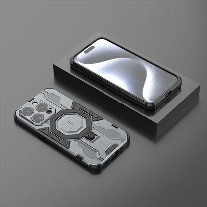 For iPhone 15 Pro Phone Case Kickstand Anti-Scratch Back Cover