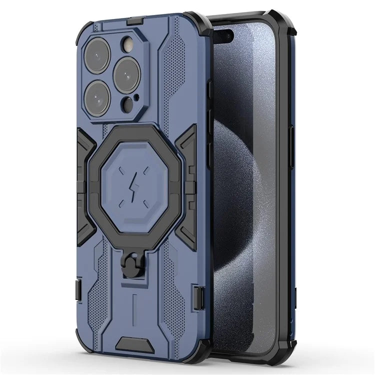 For iPhone 15 Pro Phone Case Kickstand Anti-Scratch Back Cover