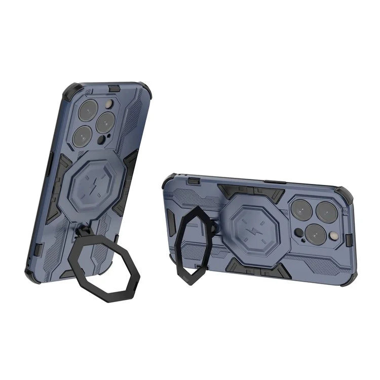 For iPhone 15 Pro Phone Case Kickstand Anti-Scratch Back Cover