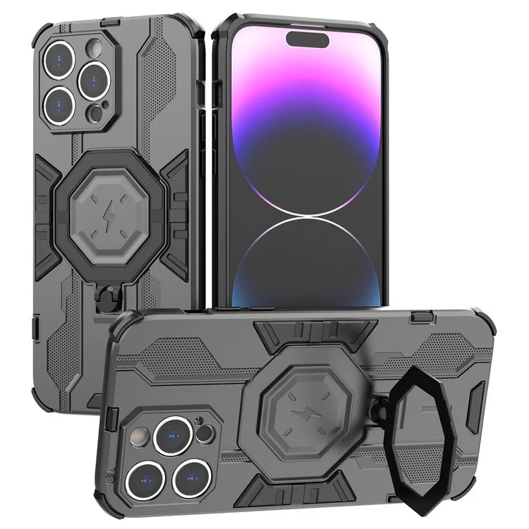 For iPhone 14 Pro Max Protective Phone Cover Ring Kickstand PC+TPU Back Case