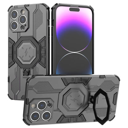For iPhone 14 Pro Max Protective Phone Cover Ring Kickstand PC+TPU Back Case