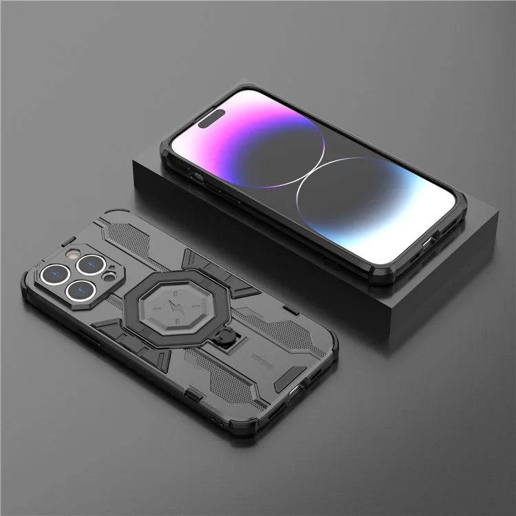 For iPhone 14 Pro Max Protective Phone Cover Ring Kickstand PC+TPU Back Case