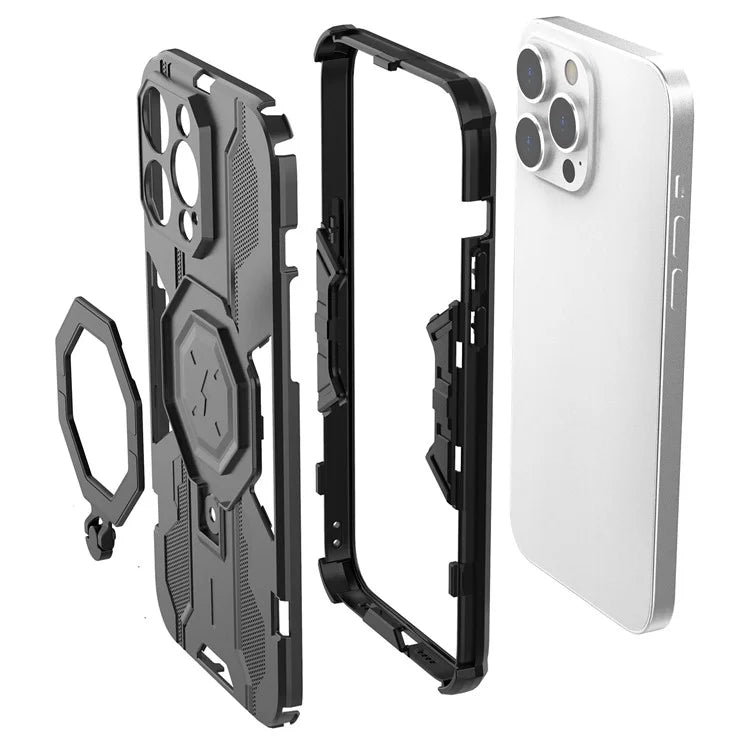 For iPhone 14 Pro Max Protective Phone Cover Ring Kickstand PC+TPU Back Case