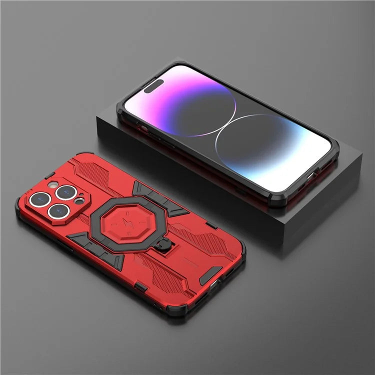 For iPhone 14 Pro Max Protective Phone Cover Ring Kickstand PC+TPU Back Case