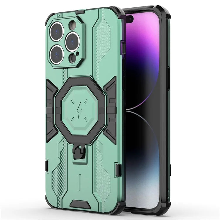 For iPhone 14 Pro Max Protective Phone Cover Ring Kickstand PC+TPU Back Case