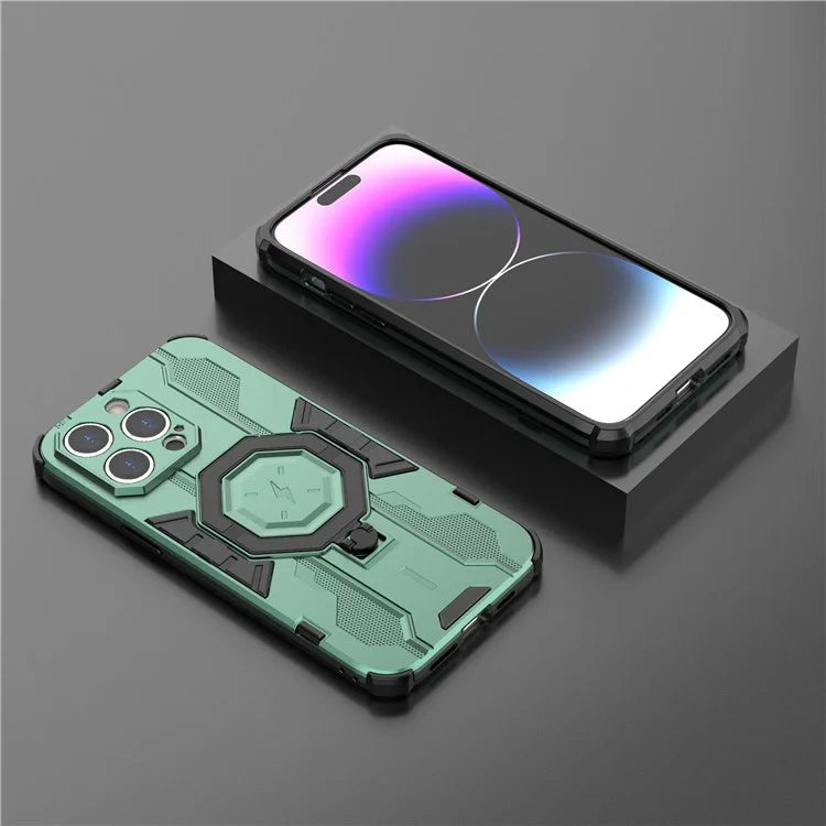 For iPhone 14 Pro Max Protective Phone Cover Ring Kickstand PC+TPU Back Case