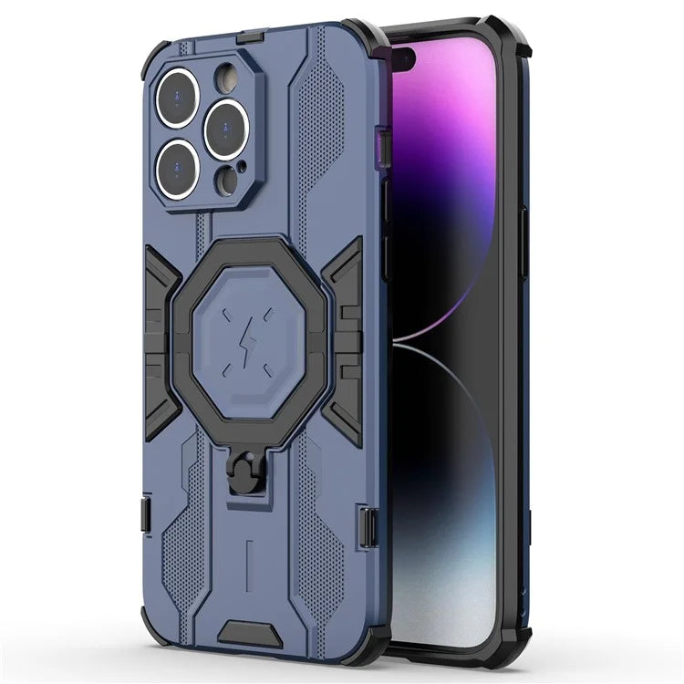 For iPhone 14 Pro Max Protective Phone Cover Ring Kickstand PC+TPU Back Case