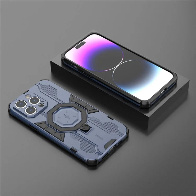 For iPhone 14 Pro Max Protective Phone Cover Ring Kickstand PC+TPU Back Case
