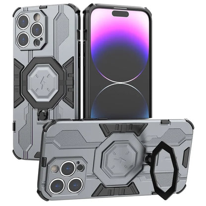 For iPhone 14 Pro Max Protective Phone Cover Ring Kickstand PC+TPU Back Case