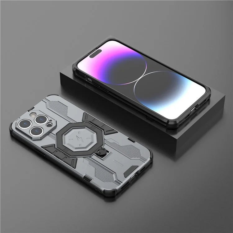 For iPhone 14 Pro Max Protective Phone Cover Ring Kickstand PC+TPU Back Case