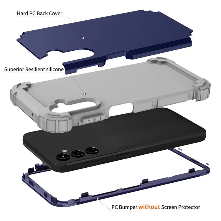 L-Style For Samsung Galaxy A15 4G Case PC + Silicone Drop Protective Phone Cover