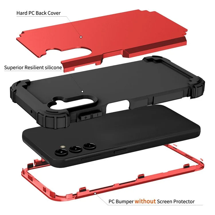 L-Style For Samsung Galaxy A15 4G Case PC + Silicone Drop Protective Phone Cover