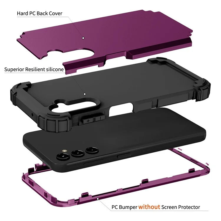 L-Style For Samsung Galaxy A15 4G Case PC + Silicone Drop Protective Phone Cover