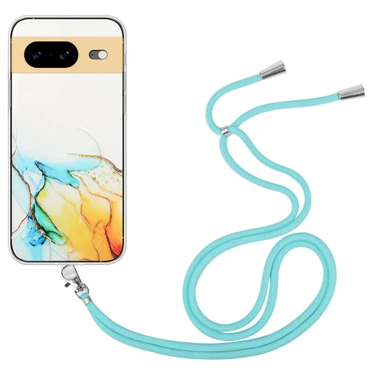 For Google Pixel 8 Case Soft TPU Anti-scratch Phone Back Shell with Lanyard