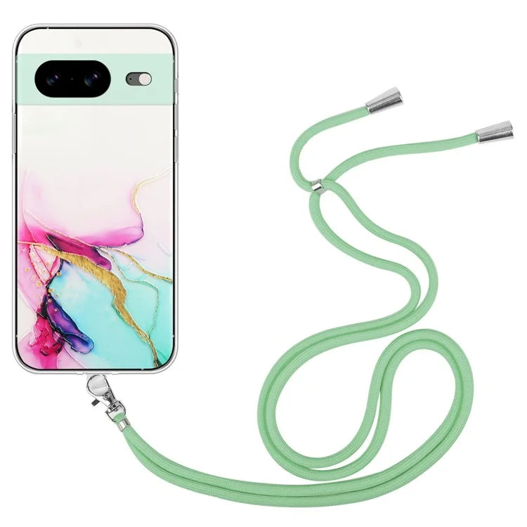 For Google Pixel 8 Case Soft TPU Anti-scratch Phone Back Shell with Lanyard