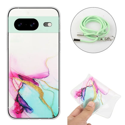 For Google Pixel 8 Case Soft TPU Anti-scratch Phone Back Shell with Lanyard