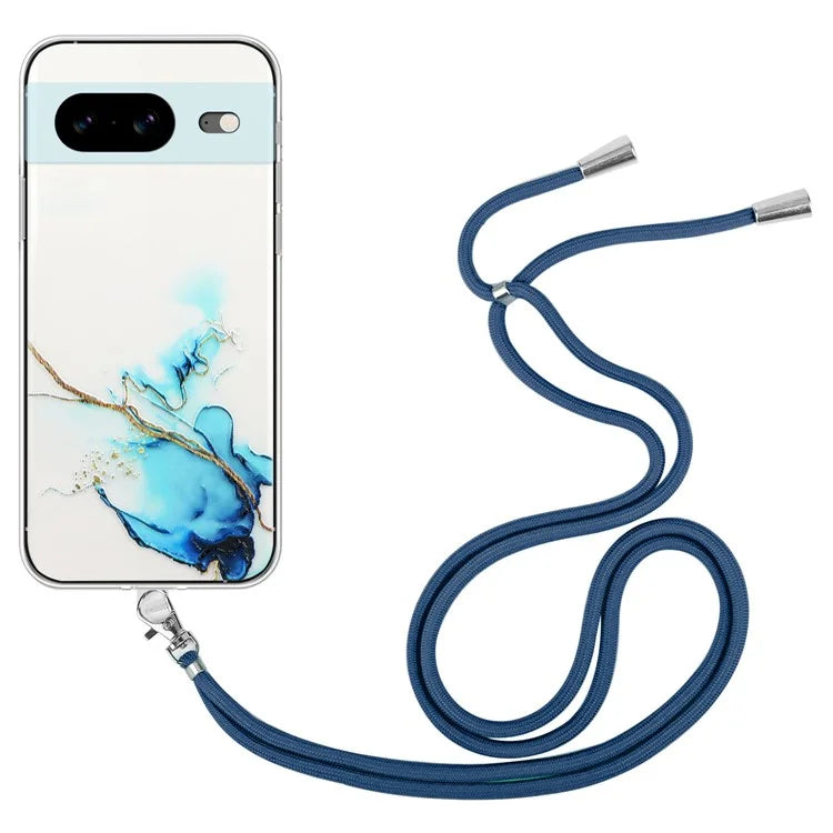 For Google Pixel 8 Case Soft TPU Anti-scratch Phone Back Shell with Lanyard