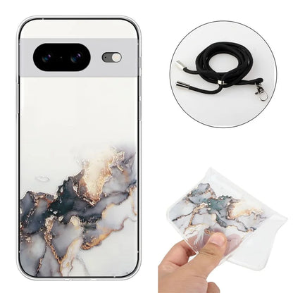 For Google Pixel 8 Case Soft TPU Anti-scratch Phone Back Shell with Lanyard