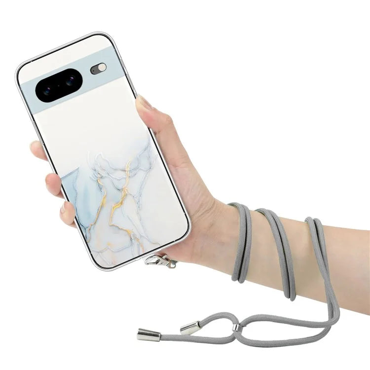 For Google Pixel 8 Case Soft TPU Anti-scratch Phone Back Shell with Lanyard