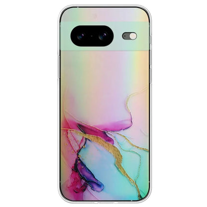 For Google Pixel 8 TPU Case Colorful Laser Marble Pattern Protective Phone Cover