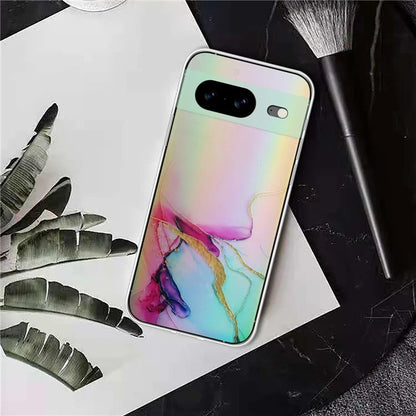For Google Pixel 8 TPU Case Colorful Laser Marble Pattern Protective Phone Cover