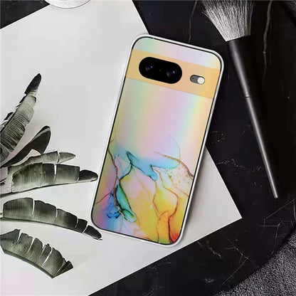 For Google Pixel 8 TPU Case Colorful Laser Marble Pattern Protective Phone Cover