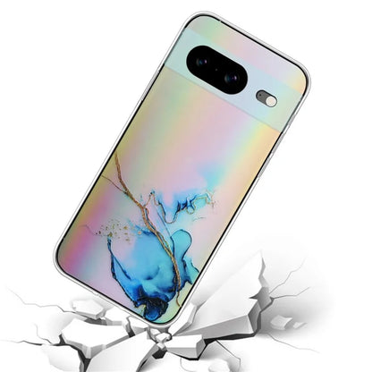 For Google Pixel 8 TPU Case Colorful Laser Marble Pattern Protective Phone Cover