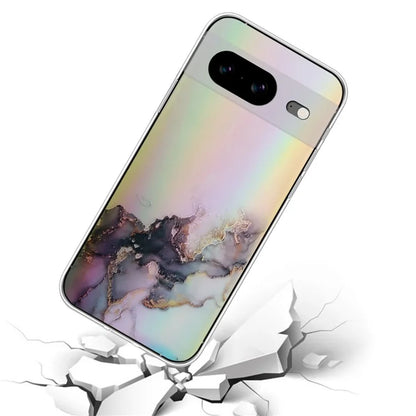For Google Pixel 8 TPU Case Colorful Laser Marble Pattern Protective Phone Cover