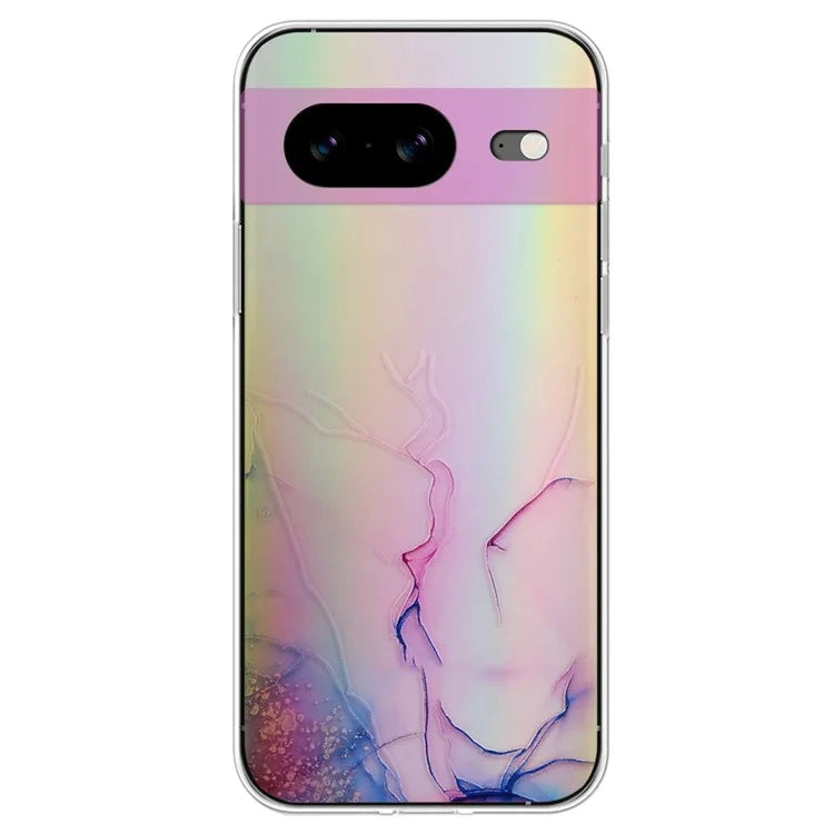 For Google Pixel 8 TPU Case Colorful Laser Marble Pattern Protective Phone Cover