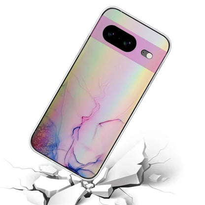 For Google Pixel 8 TPU Case Colorful Laser Marble Pattern Protective Phone Cover