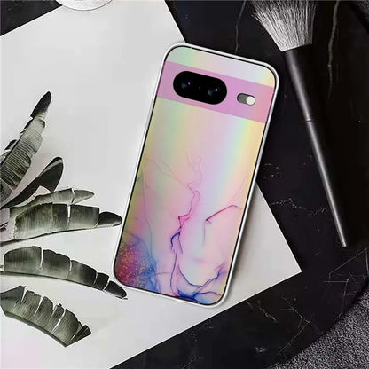 For Google Pixel 8 TPU Case Colorful Laser Marble Pattern Protective Phone Cover