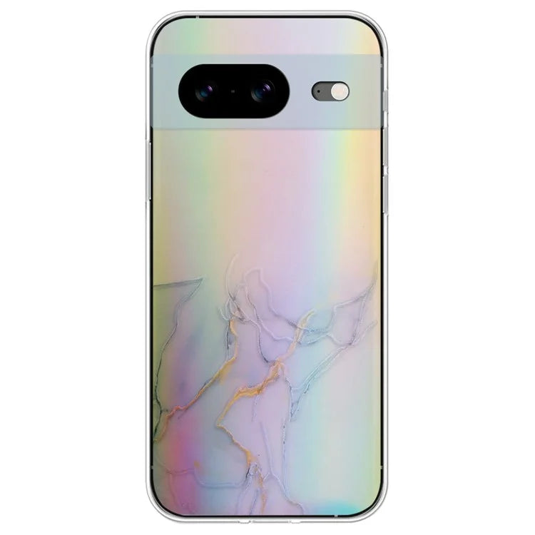For Google Pixel 8 TPU Case Colorful Laser Marble Pattern Protective Phone Cover