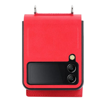 For Samsung Galaxy Z Flip3 5G Case Litchi Texture Folding Phone Cover with Card Slot