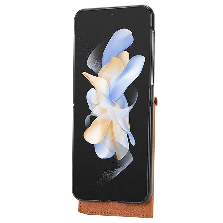 For Samsung Galaxy Z Flip3 5G Case Litchi Texture Folding Phone Cover with Card Slot