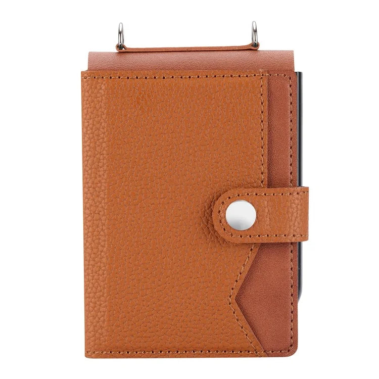For Samsung Galaxy Z Flip3 5G Case Litchi Texture Folding Phone Cover with Card Slot