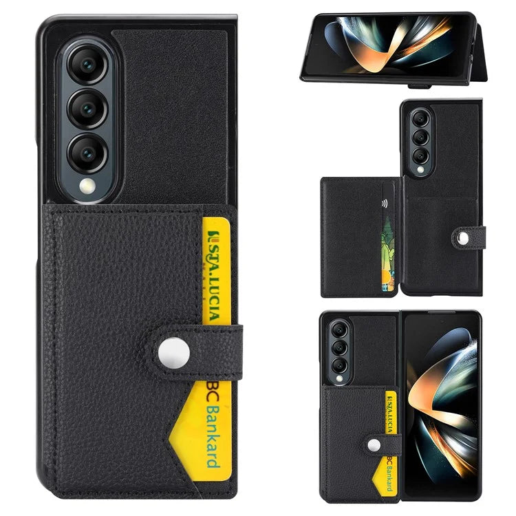 For Samsung Galaxy Z Fold3 5G Case Card Holder Kickstand Folding Phone Cover
